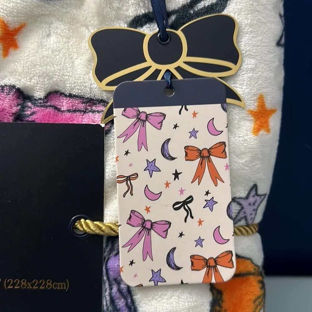 NWT RACHEL Rachel Roy Halloween Bows Full/Queen Blanket